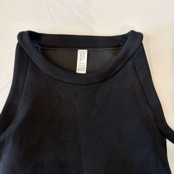 Spanx Sz XL Air Essentials Dress Black White Tank Midi Minimalist Travel Capsule - Picture 7 of 15